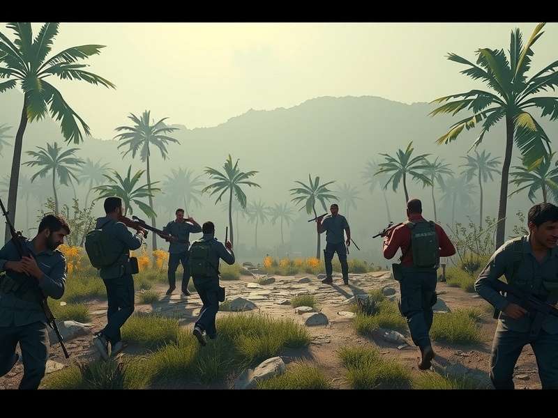 State of Survival मल्टीप्लेयर गेमप्ले दृश्य, दो खिलाड़ी एक साथ ज़ोंबी से लड़ रहे हैं