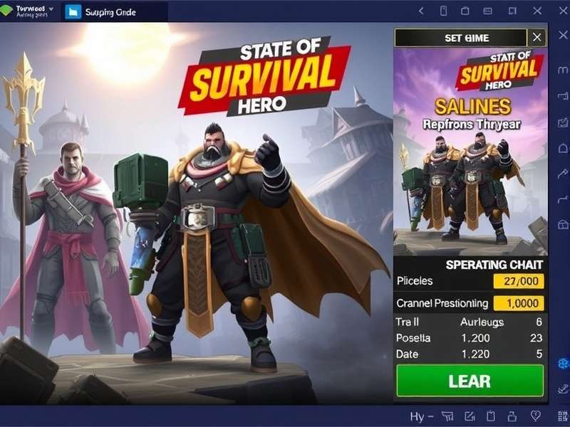 State of Survival hero lineup and upgrade interface on a mobile screen
