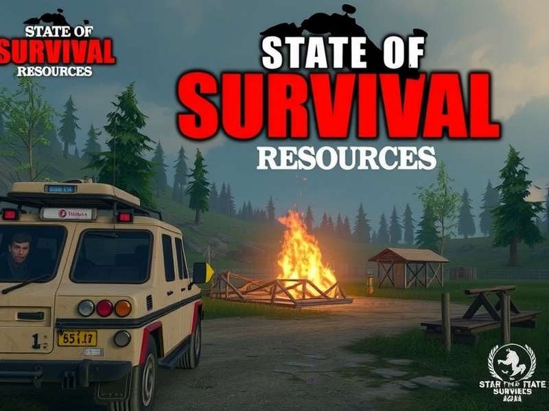 State of Survival Resource Management Dashboard showing Food, Wood, Metal, and Gas stockpiles