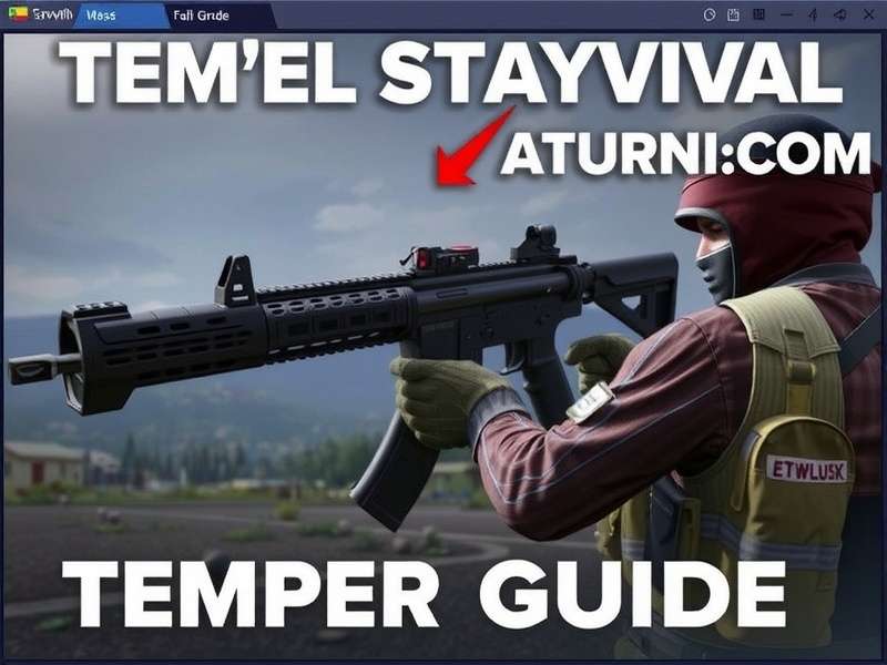 State of Survival Tempest Arms gameplay screenshot showing character with heavy armor and assault rifle in a post-apocalyptic setting