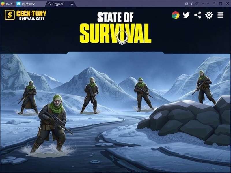 State of Survival gameplay showing heroes and zombie horde battle scene