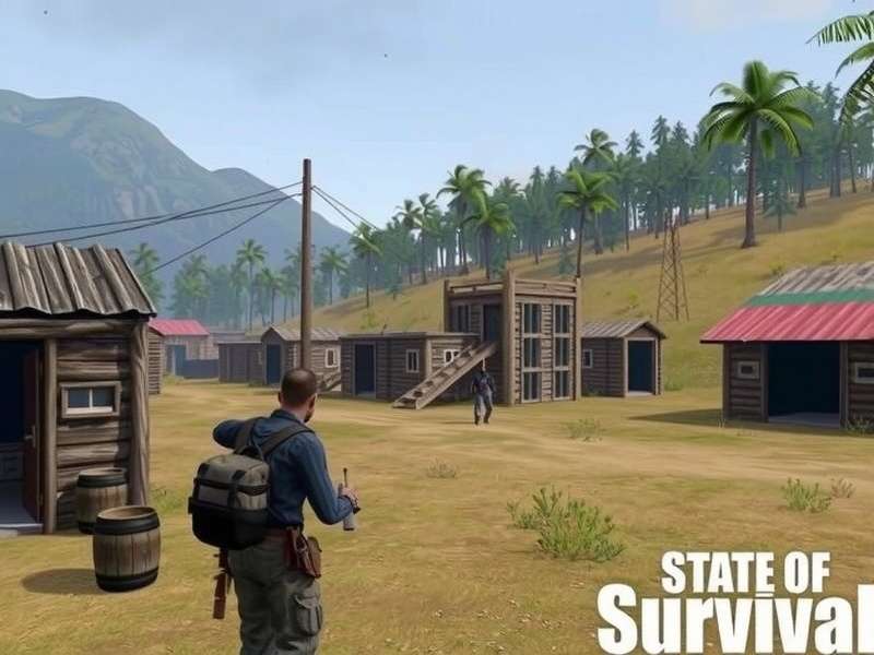 State of Survival PC gameplay overview showing base building and hero squad