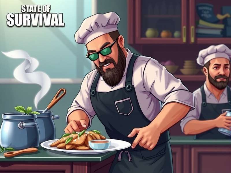 State of Survival Chief Chef preparing a hearty meal in the wasteland kitchen