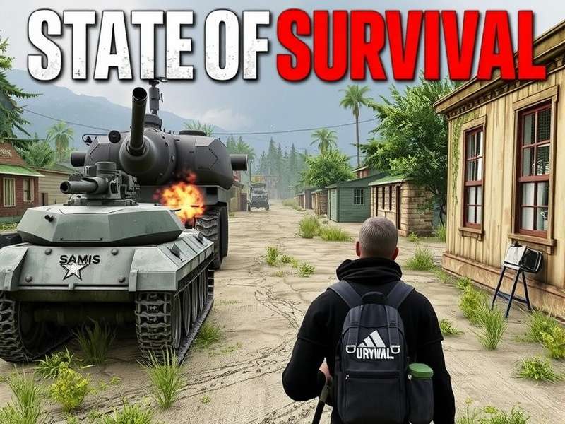 State of Survival 2025 gameplay overview showing settlement and zombie horde