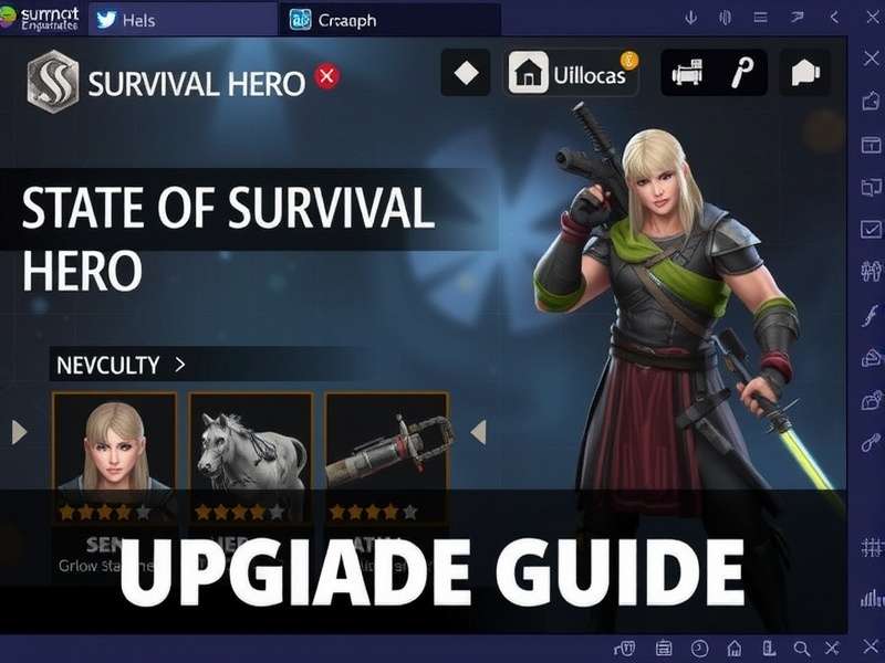 State Of Survival hero upgrade banner showing wasteland commanders and zombie horde